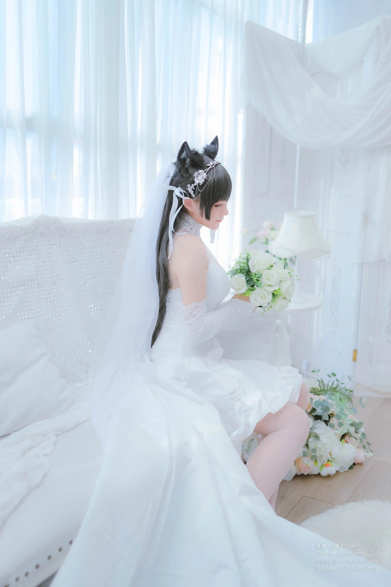 Nyako喵子《爱宕婚纱》主题写真：62张全套美图