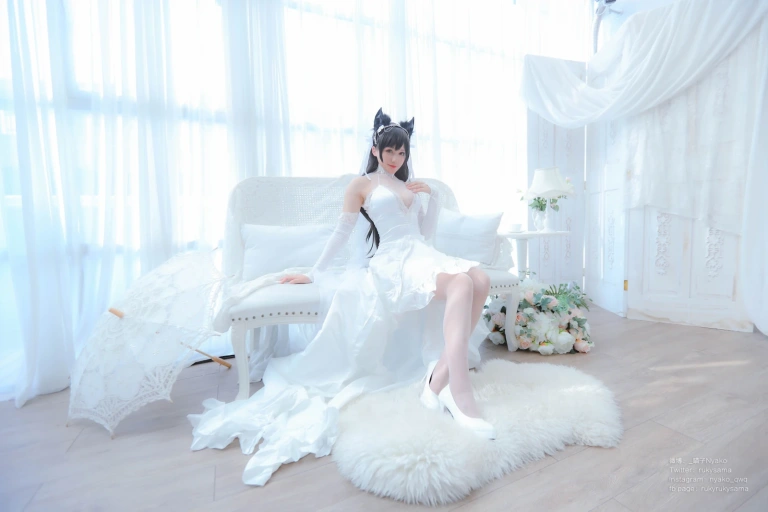 Nyako喵子《爱宕婚纱》主题写真：62张全套美图