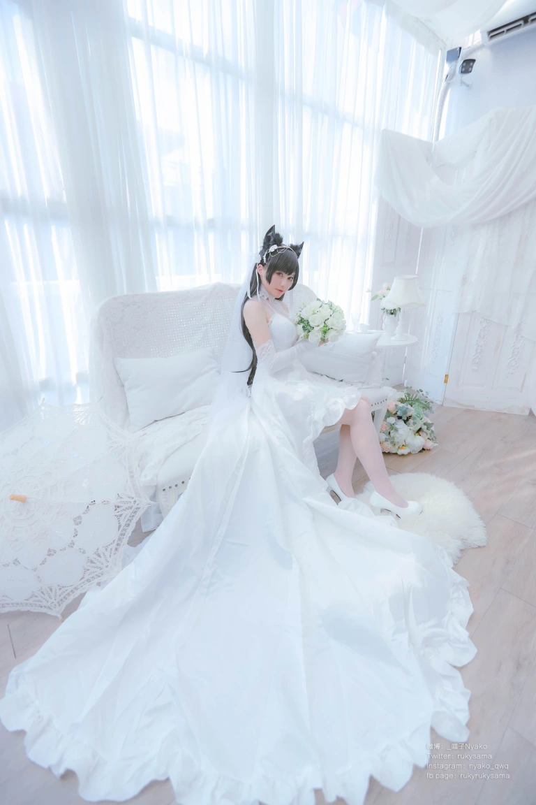 Nyako喵子《爱宕婚纱》主题写真：62张全套美图