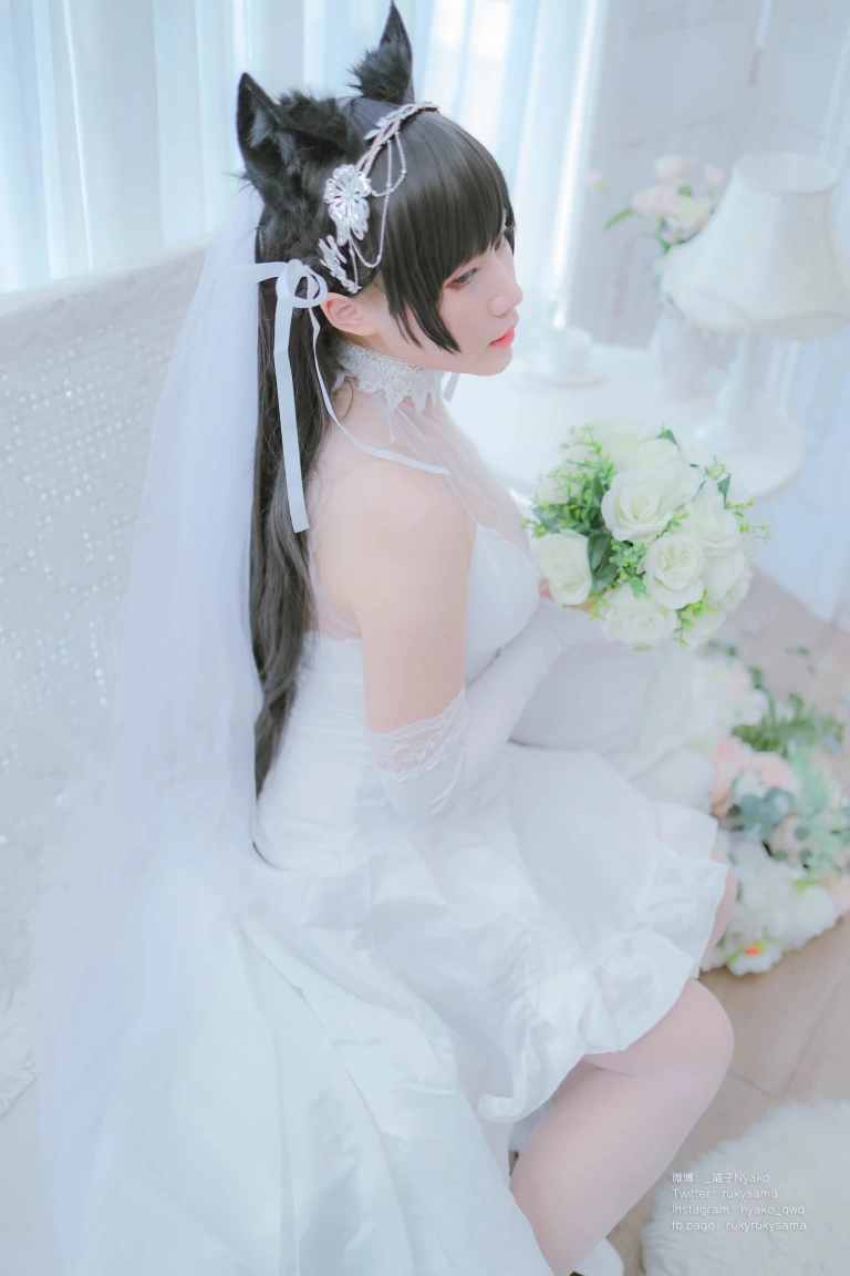 Nyako喵子《爱宕婚纱》主题写真：62张全套美图