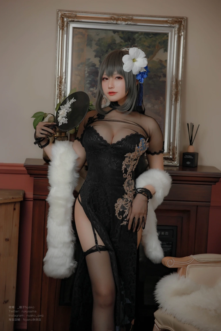 Nyako喵子《路易九世旗袍》主题写真：48张全套美图