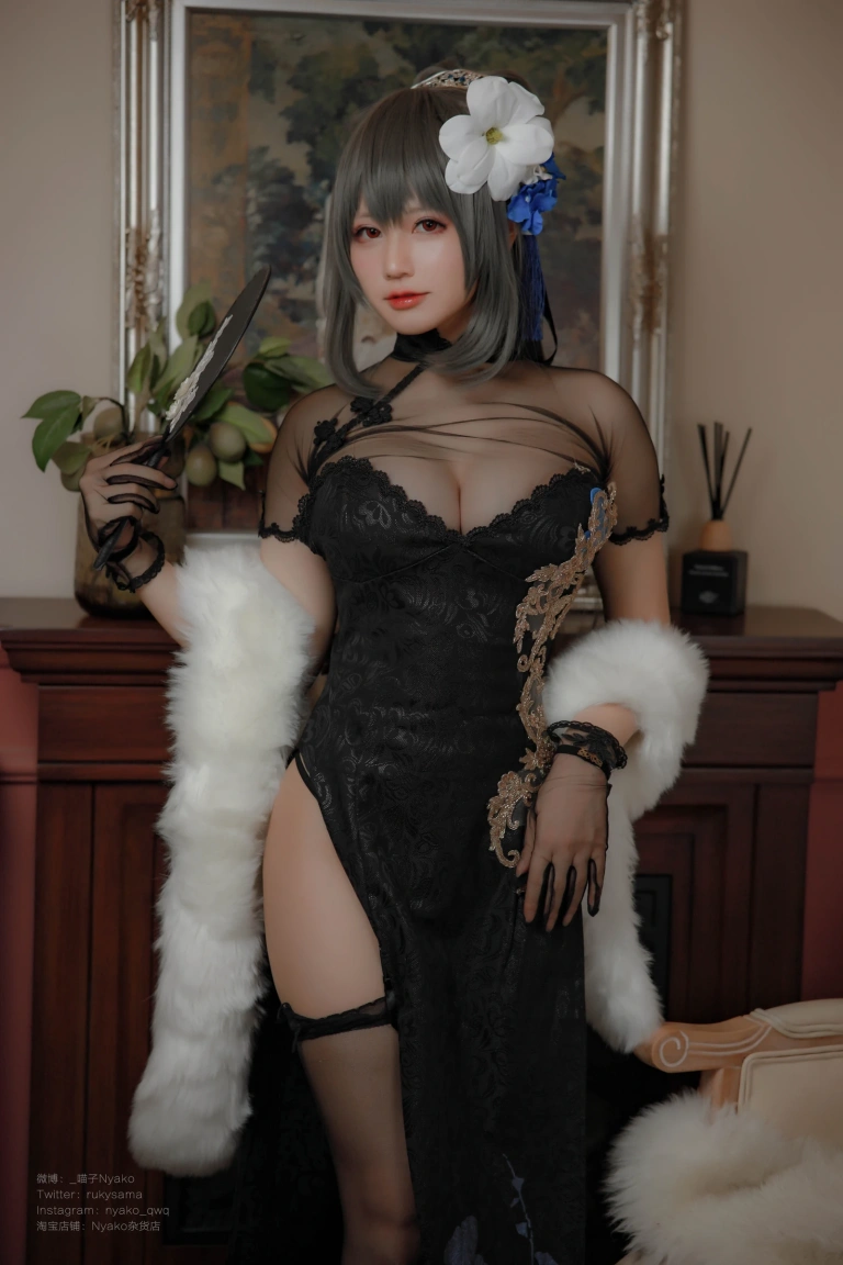 Nyako喵子《路易九世旗袍》主题写真：48张全套美图
