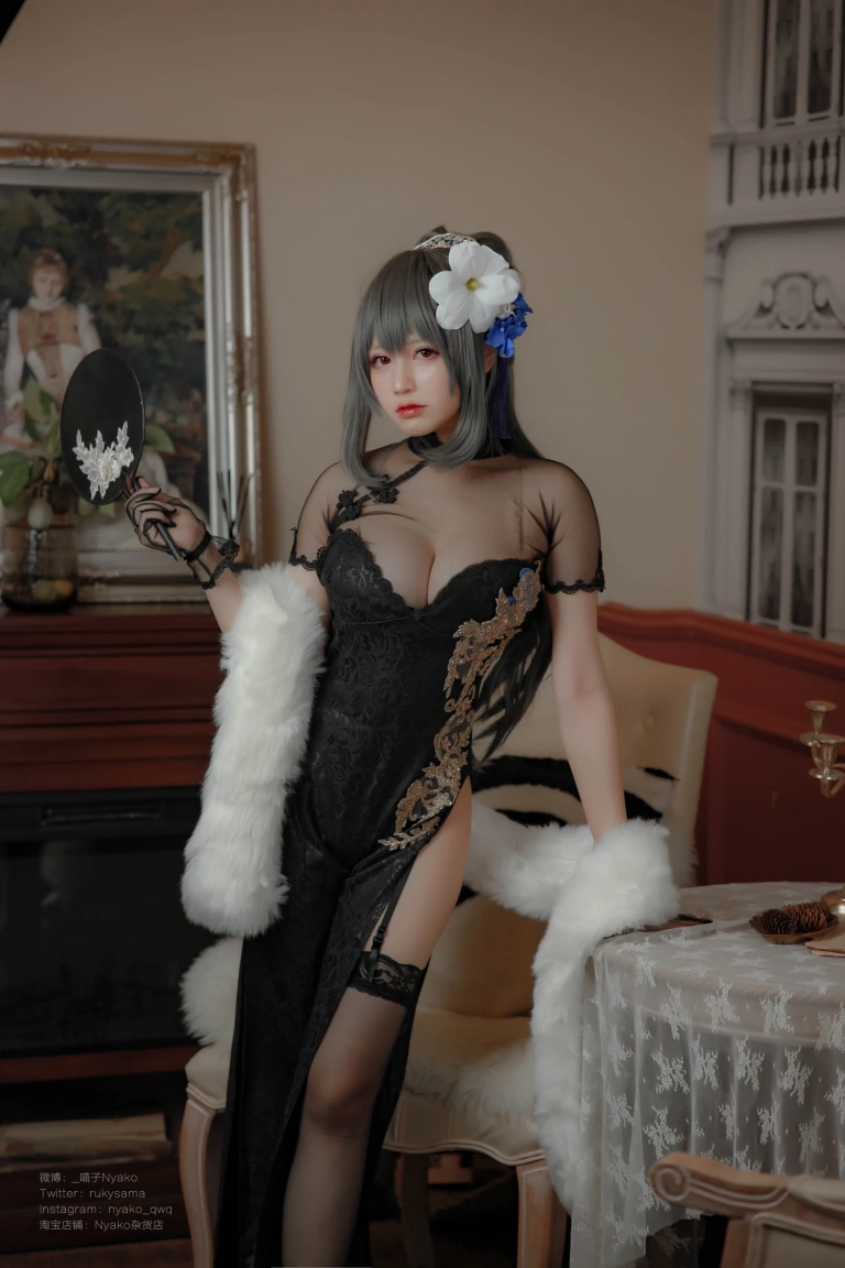 Nyako喵子《路易九世旗袍》主题写真：48张全套美图