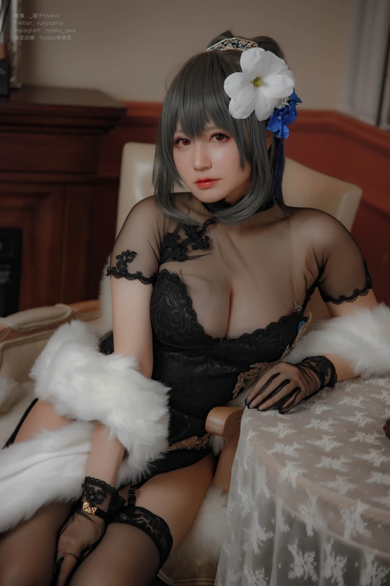 Nyako喵子《路易九世旗袍》主题写真：48张全套美图