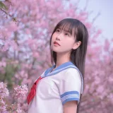萌芽儿o0《樱花jk》主题写真：30张全套美图