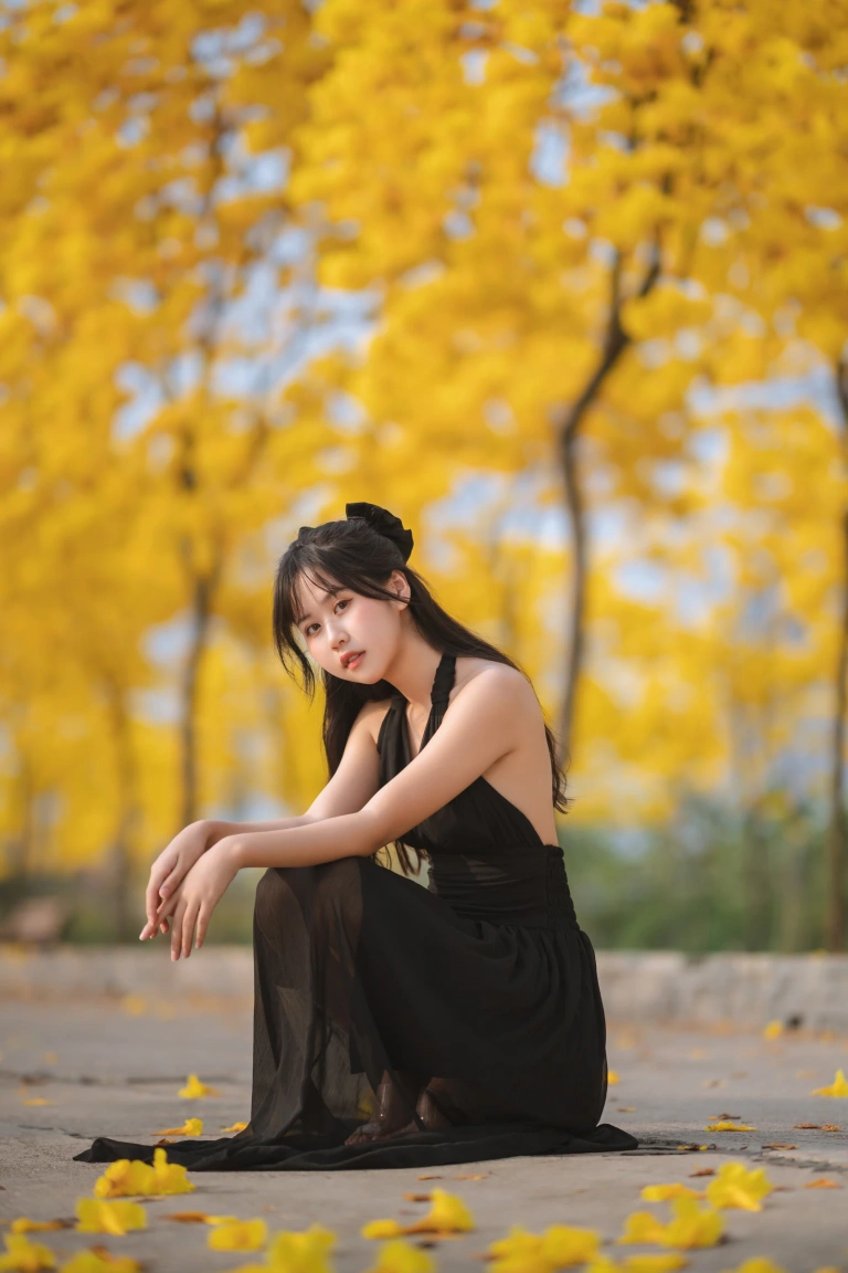 萌芽儿o0《秋有银杏 春有黄风铃》主题写真：23张全套美图