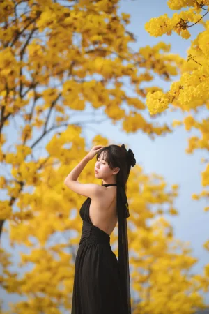 萌芽儿o0《秋有银杏 春有黄风铃》主题写真：23张全套美图