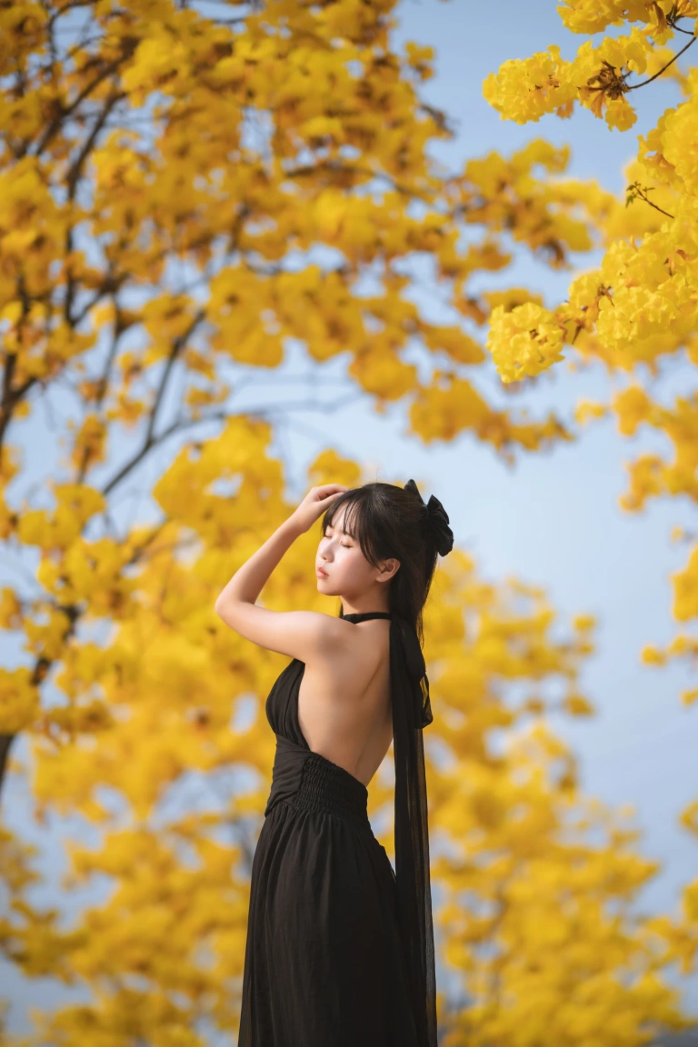 萌芽儿o0《秋有银杏 春有黄风铃》主题写真：23张全套美图