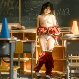 rua阮阮《课间的阳光 红色校服》主题写真：42张全套美图