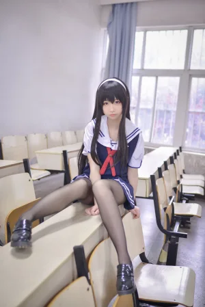 雪琪SAMA《路人女主的养成方法 霞之丘诗羽》主题写真：24张全套美图