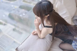 雪琪SAMA《牛仔黑丝大姐姐》主题写真：51张全套美图