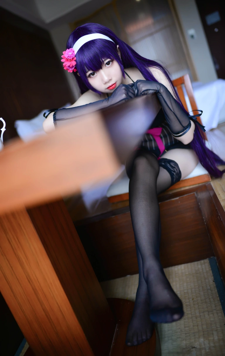 雪琪SAMA《霞之丘诗羽内衣》主题写真：17张全套美图