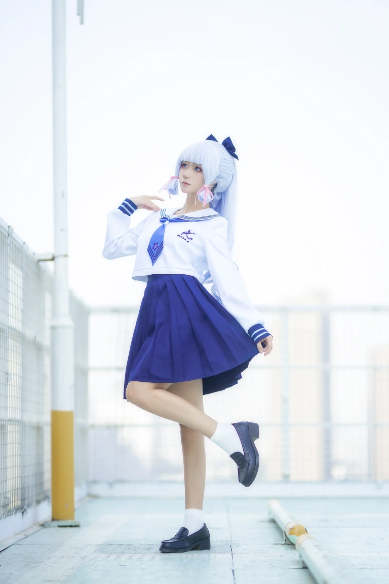 Seya-狮砸《原神 凌华JK》主题写真：6张全套美图