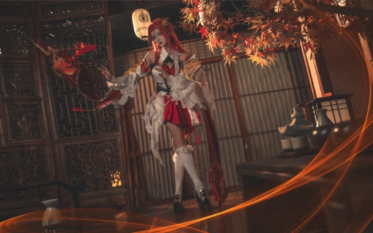 Seya-狮砸《王者荣耀 貂蝉 唤灵魅影》主题写真：6张全套美图