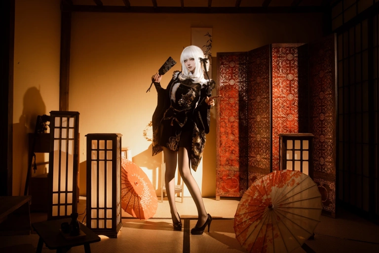 Seya-狮砸《Nikke胜利女神 布兰儿和服》主题写真：12张全套美图