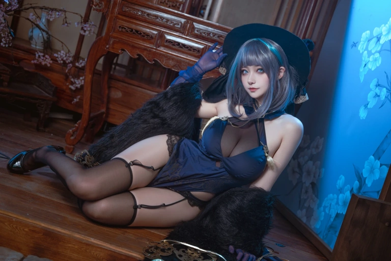 Seya-狮砸《碧蓝航线 柴郡旗袍》主题写真：12张全套美图