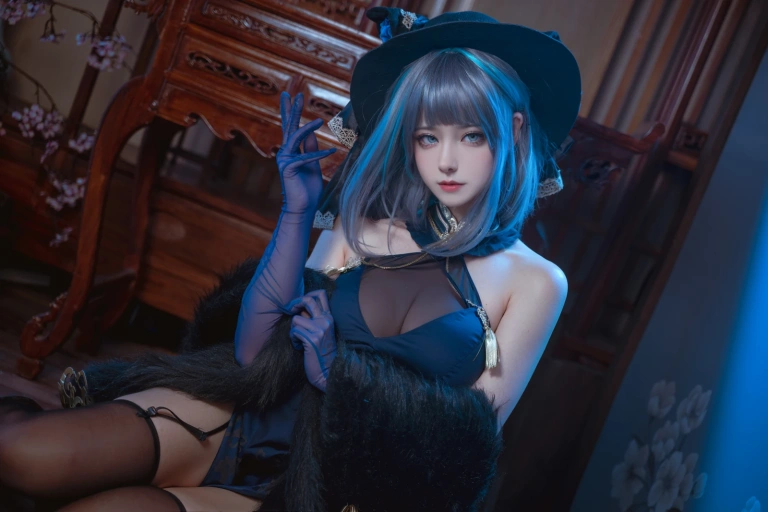 Seya-狮砸《碧蓝航线 柴郡旗袍》主题写真：12张全套美图