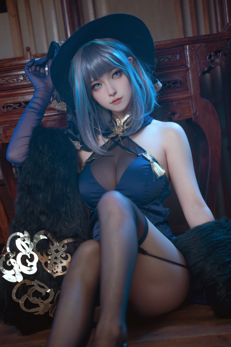 Seya-狮砸《碧蓝航线 柴郡旗袍》主题写真：12张全套美图