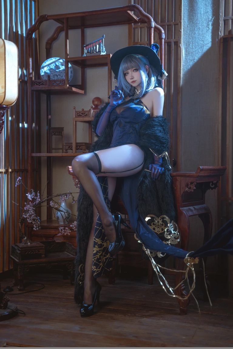 Seya-狮砸《碧蓝航线 柴郡旗袍》主题写真：12张全套美图