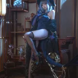 Seya-狮砸《碧蓝航线 柴郡旗袍》主题写真：12张全套美图