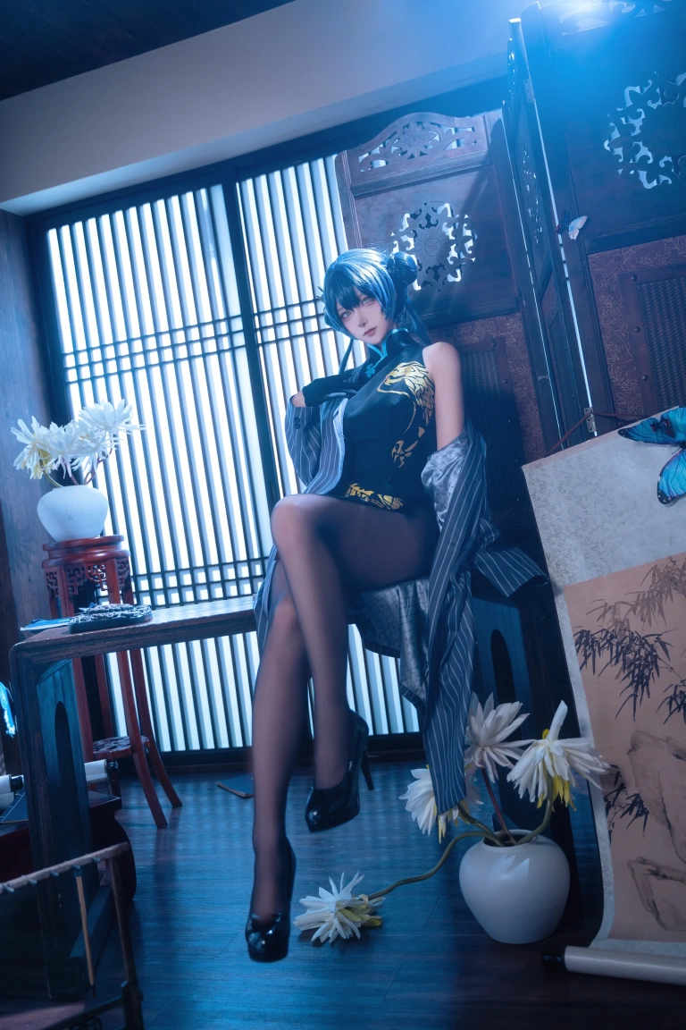 Seya-狮砸《蔚蓝档案 妃咲旗袍》主题写真：12张全套美图