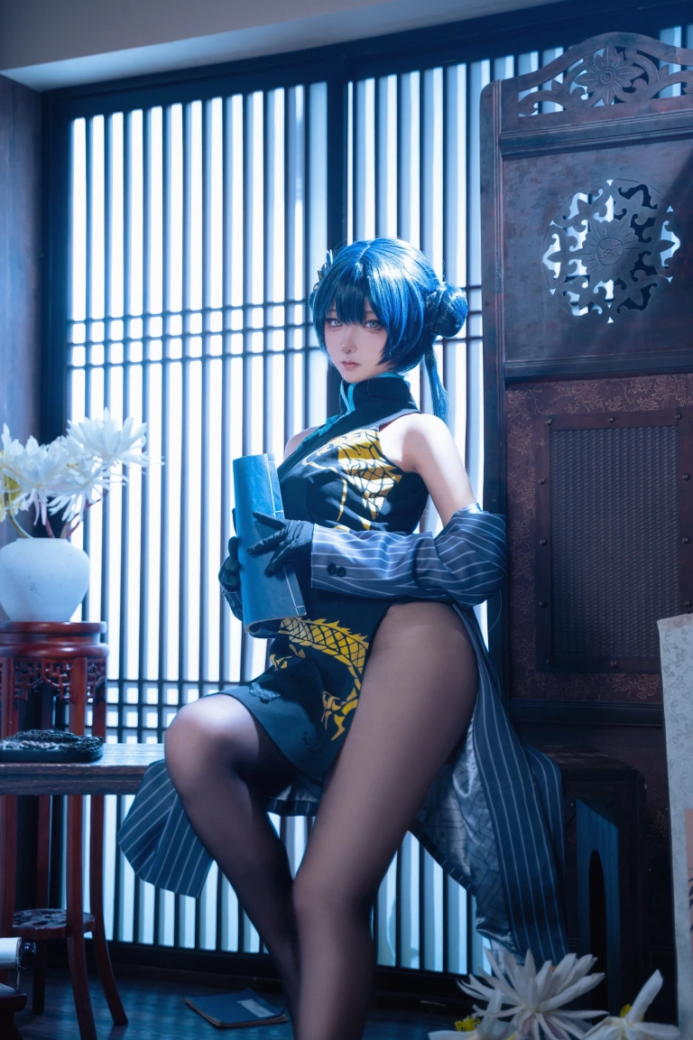 Seya-狮砸《蔚蓝档案 妃咲旗袍》主题写真：12张全套美图