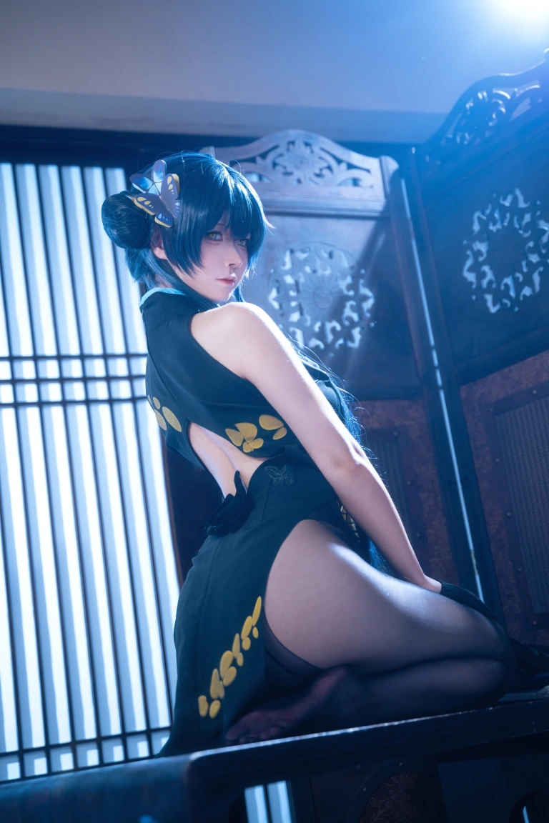Seya-狮砸《蔚蓝档案 妃咲旗袍》主题写真：12张全套美图