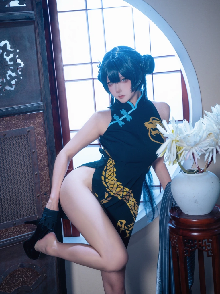 Seya-狮砸《蔚蓝档案 妃咲旗袍》主题写真：12张全套美图