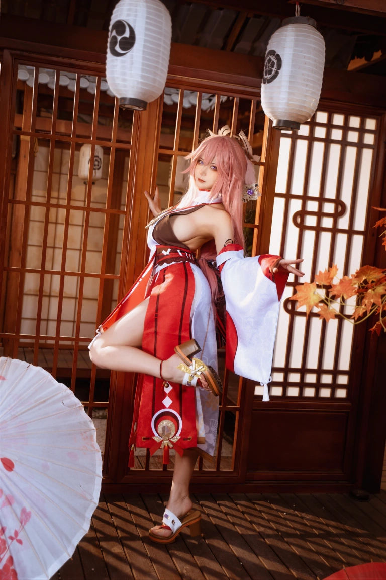 Seya-狮砸《原神 八重神子》主题写真：12张全套美图