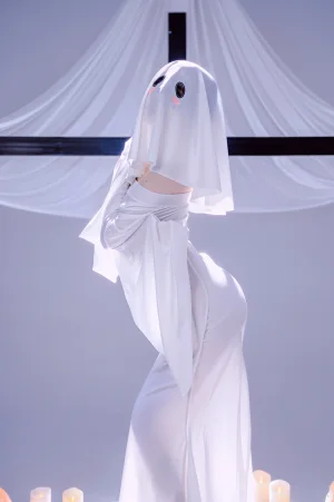 Shika小鹿鹿《幽灵娘》主题写真：30张全套美图