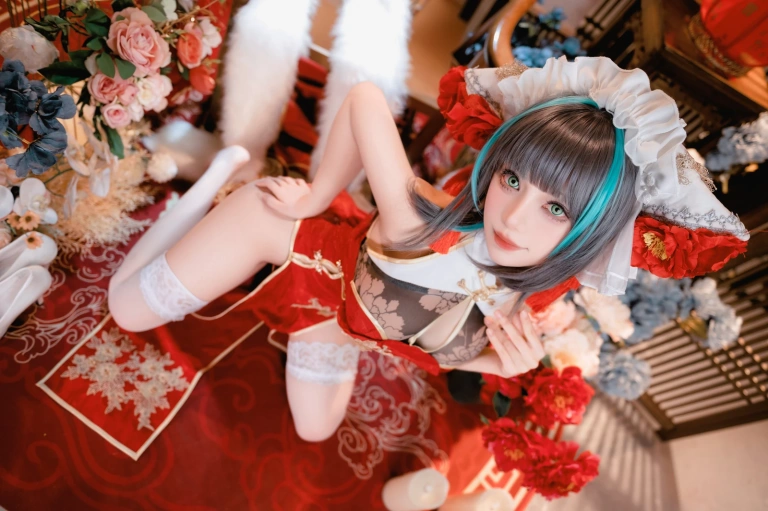 Shika小鹿鹿《新年柴郡》主题写真：16张全套美图