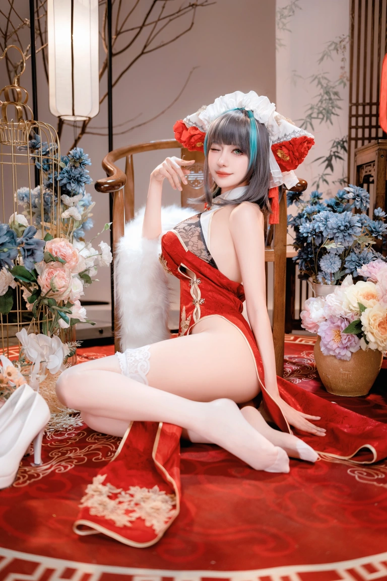 Shika小鹿鹿《新年柴郡》主题写真：16张全套美图