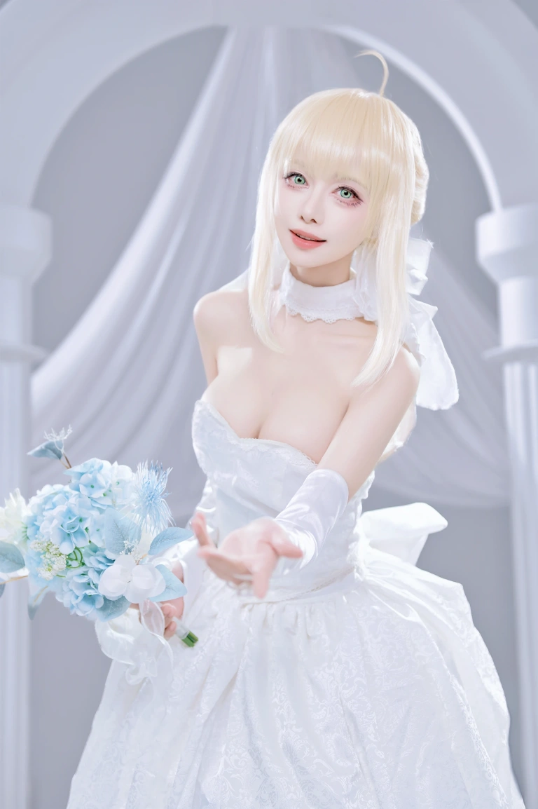 Shika小鹿鹿《Saber花嫁》主题写真：22张全套美图