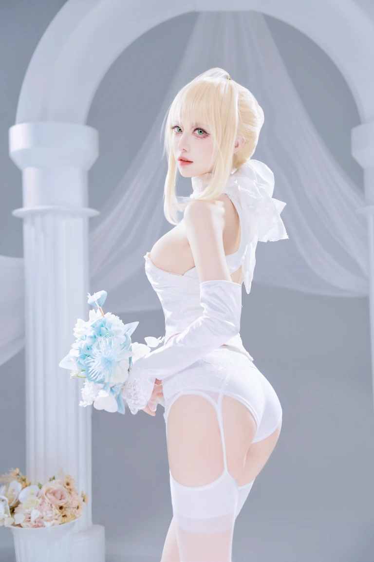 Shika小鹿鹿《Saber花嫁》主题写真：22张全套美图