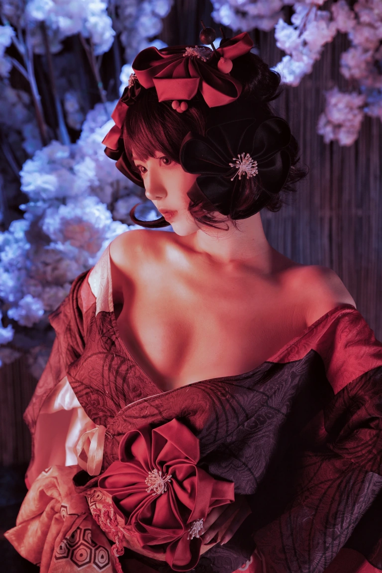 Shika小鹿鹿《北斋和服》主题写真：14张全套美图