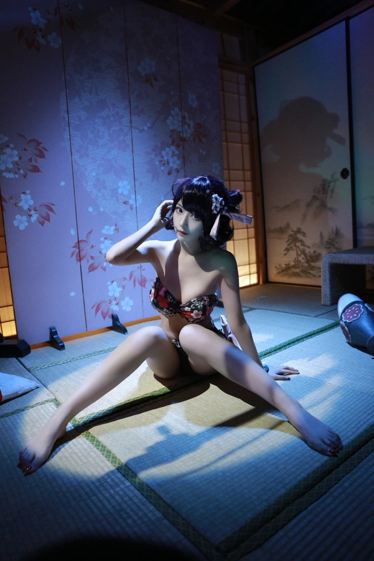 Shika小鹿鹿《北斋泳装》主题写真：21张全套美图