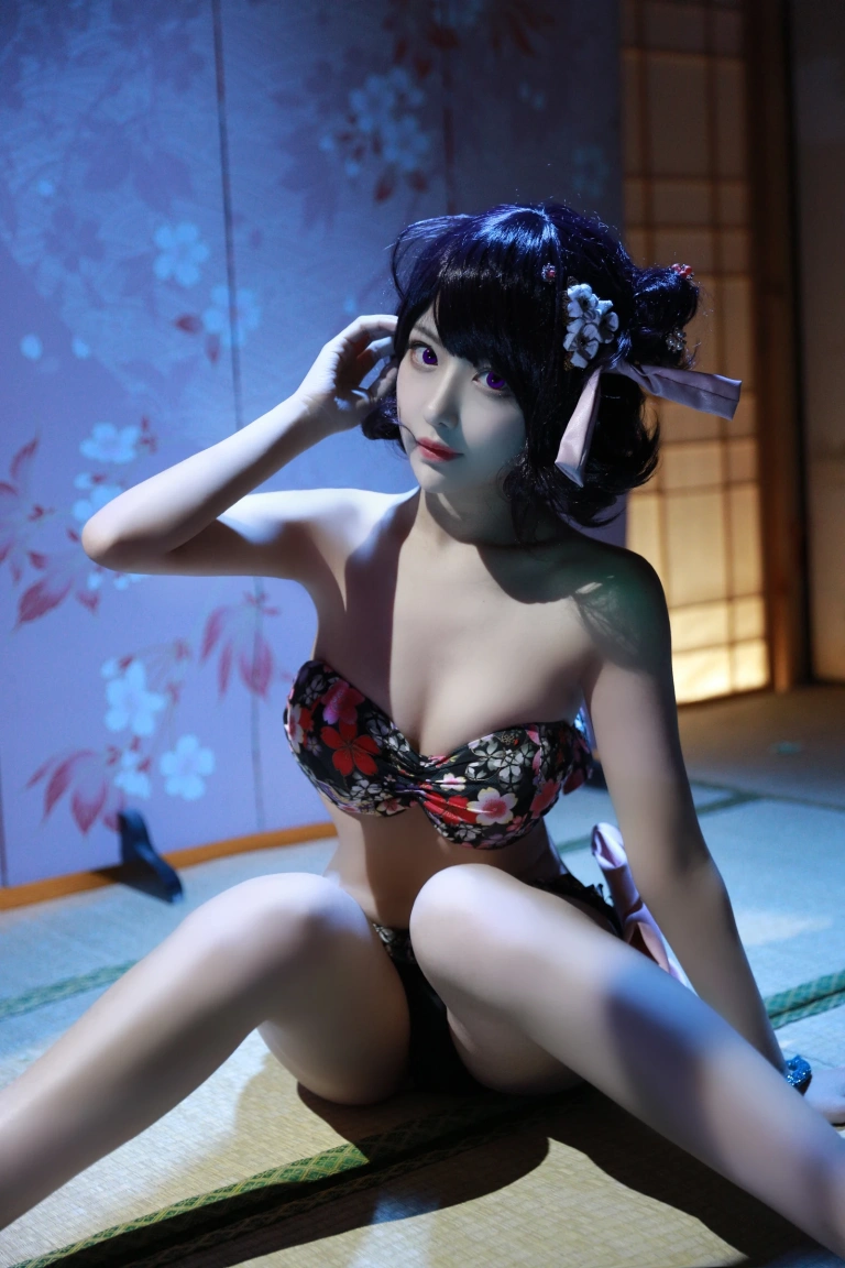 Shika小鹿鹿《北斋泳装》主题写真：21张全套美图