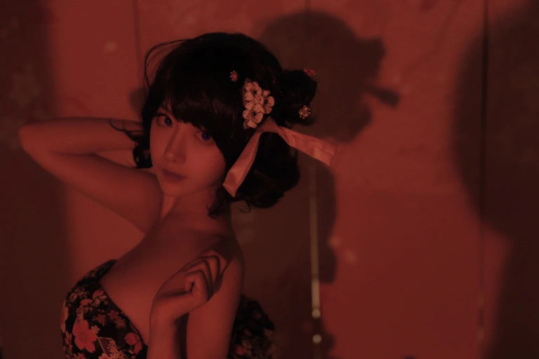 Shika小鹿鹿《北斋泳装》主题写真：21张全套美图