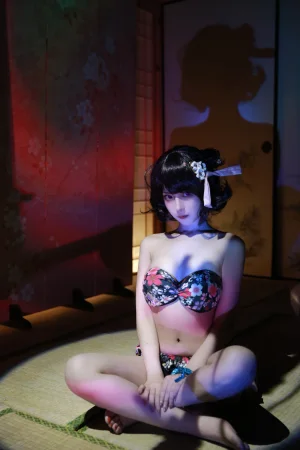 Shika小鹿鹿《北斋泳装》主题写真：21张全套美图