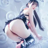 霜月shimo《賽博黑天使 Cyber Black Angel》主题写真：20张全套美图，含3个视频