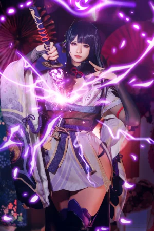 小空Sora《原神·雷电将军》主题写真：17张全套美图