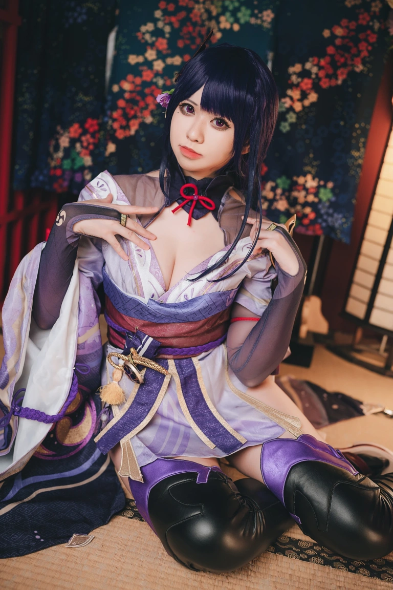 小空Sora《原神·雷电将军》主题写真：17张全套美图