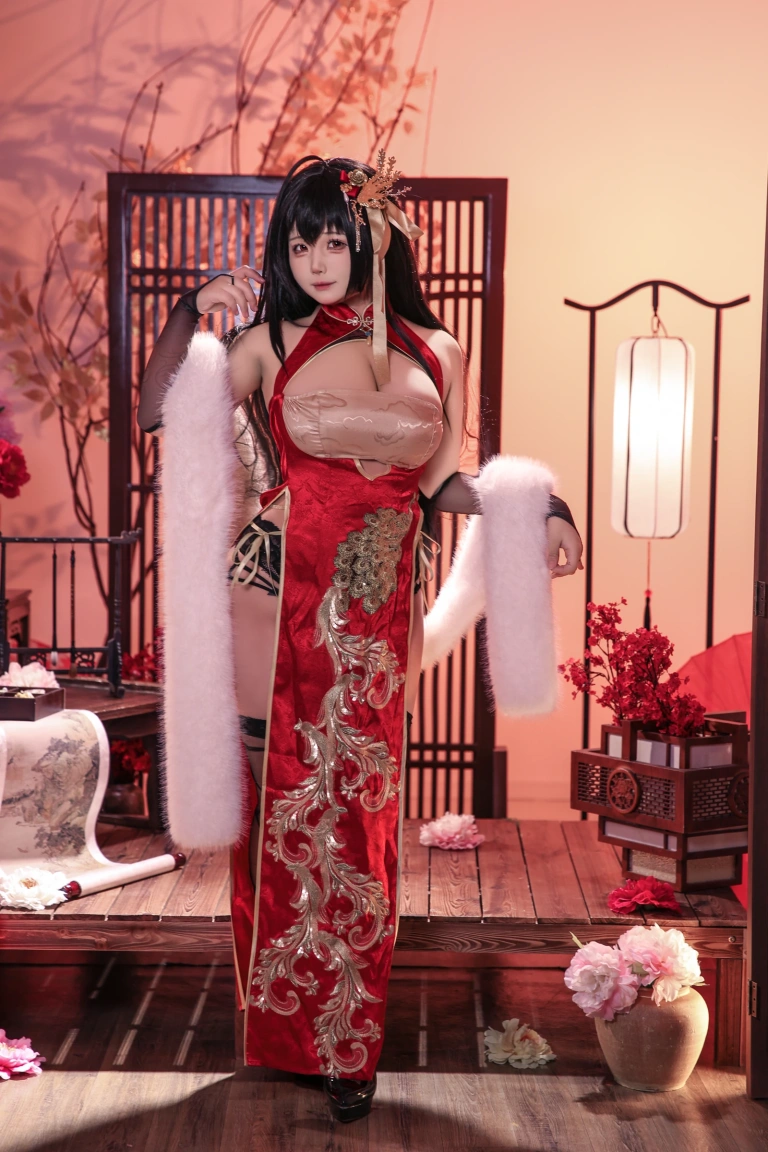 soso嗖嗖《双人柴郡大凤》主题写真：38张全套美图