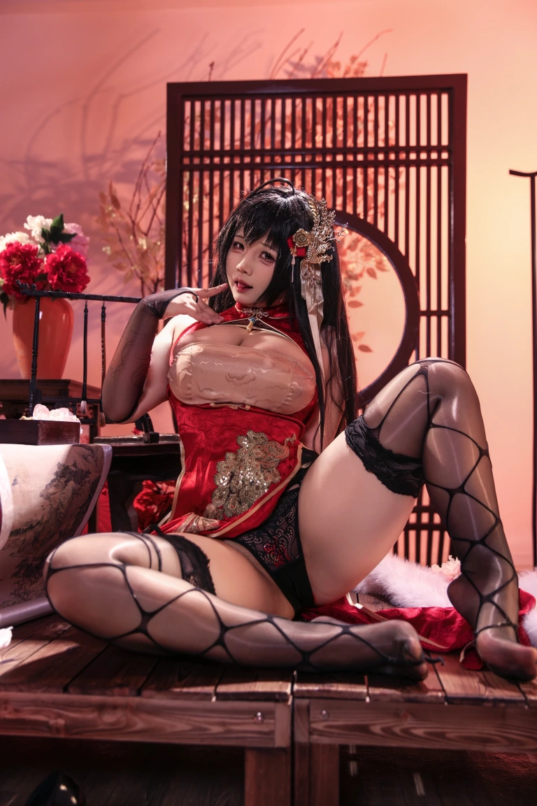 soso嗖嗖《双人柴郡大凤》主题写真：38张全套美图