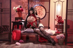 soso嗖嗖《双人柴郡大凤》主题写真：38张全套美图