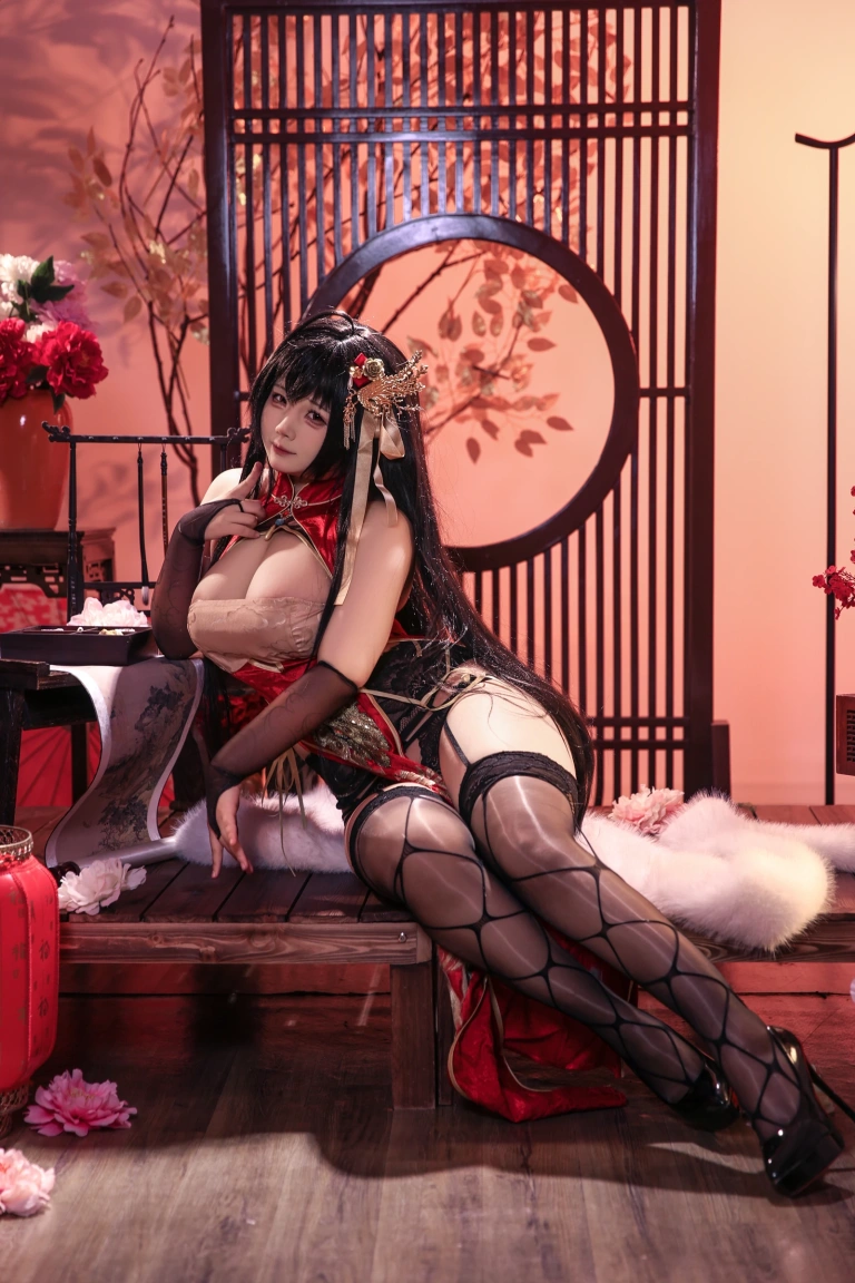 soso嗖嗖《双人柴郡大凤》主题写真：38张全套美图