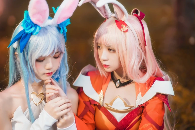 疯猫ss《双人公孙离（桜桃喵&疯猫ss）》主题写真：16张全套美图