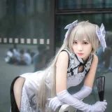 疯猫ss《穹妹旗袍白》主题写真：12张全套美图