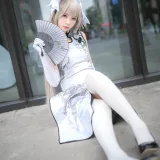 疯猫ss《穹妹旗袍白》主题写真：12张全套美图