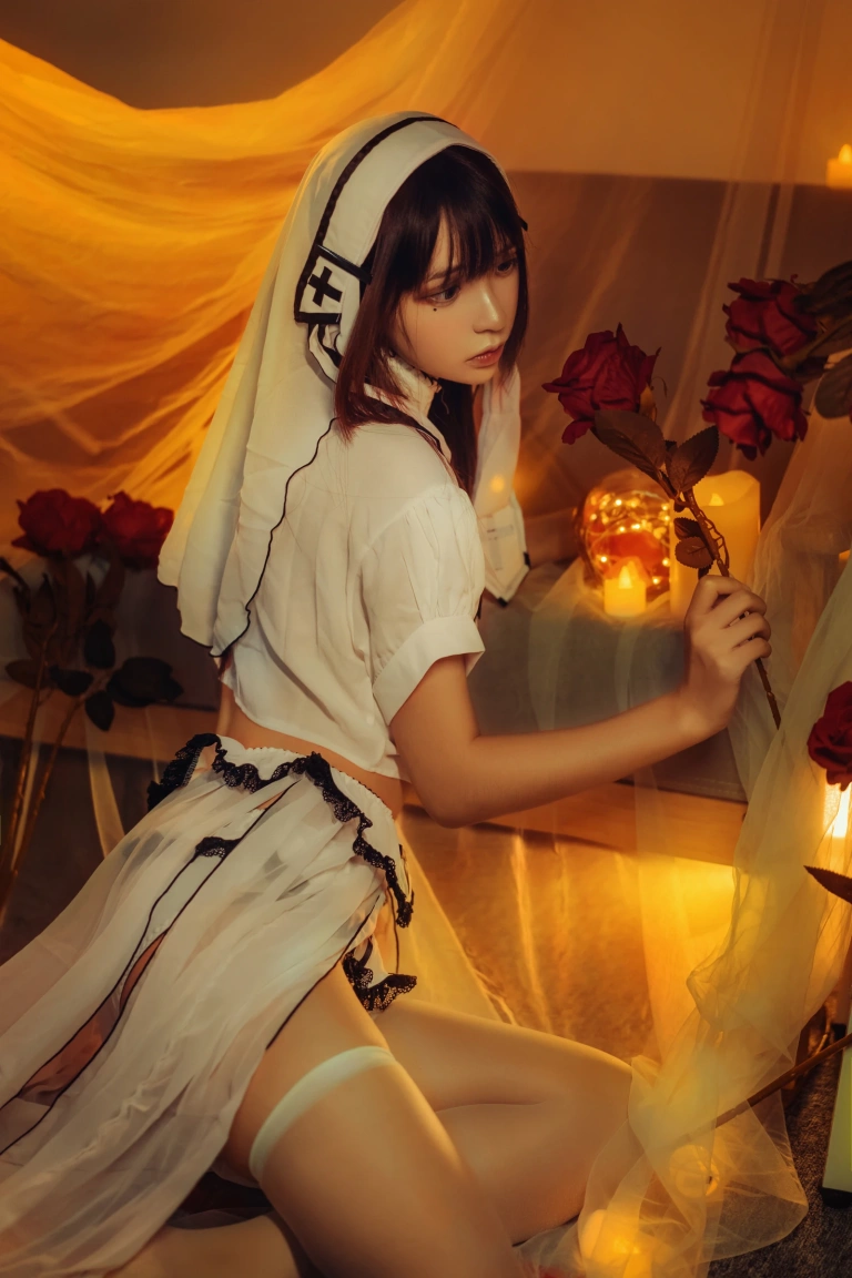 疯猫ss《魔女样双笙本 黄昏修女》主题写真：17张全套美图